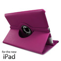 iPad 3, 2 360 Rotating PURPLE Leather Case Smart C