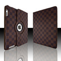  iPad 3, 2 360 Rotating Brown Checker Leather Smar