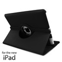 NEW iPad 3, 2 360 Rotating Black Leather Case Smar