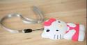 New Cute 3D Detachable Plastic Pink Hello Kitty Ca