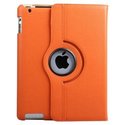  iPad 3, 2 360 Rotating Orange Leather Smart Cover