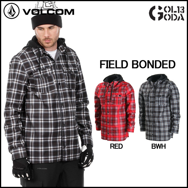 volcom hooded flannel jacket