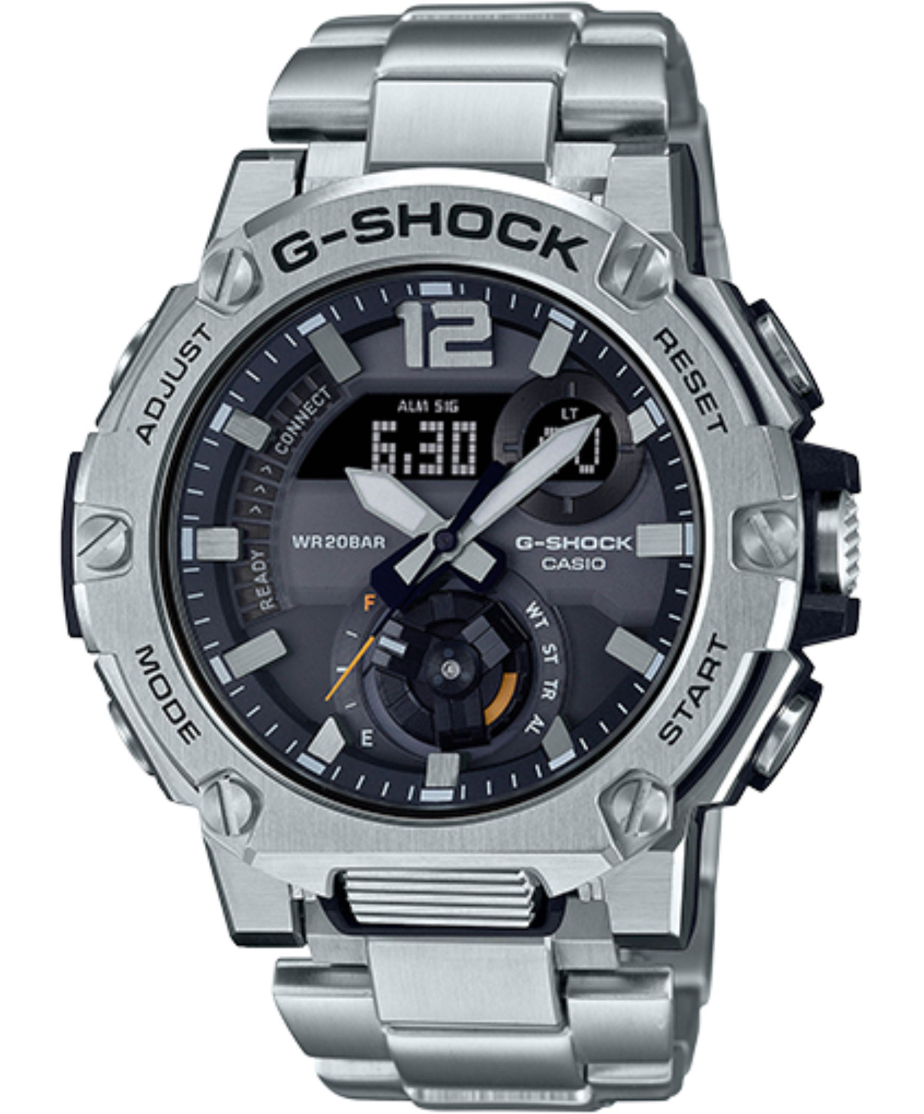 Casio G Shock Gstb300e 5a G Steel Solar Powered Bluetooth Stainless Band Watch Ebay