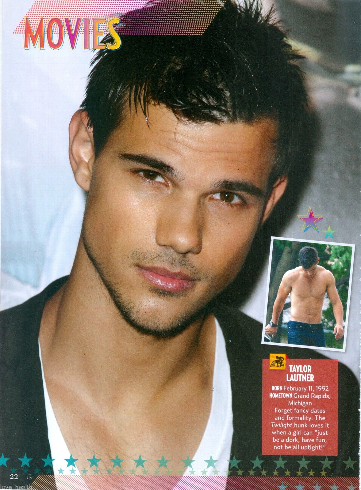 Love Health CHRIS ZYLKA TAYLOR LAUTNER SHIRTLESS TEEN Babe X MAGAZINE PINUP POSTER