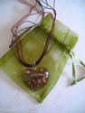 Murano Glass Heart Pendant Necklace Cord Ribbon It