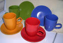 Coffee Cups Mugs and Saucers Stoneware Japan Set 4