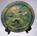 Cast Iron Decorative Wall Art Plate Bronze Green H