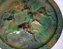 Cast Iron Decorative Wall Art Plate Bronze Green H