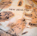 Scarf New Zealand Map Animals Culture Peach Chiffo