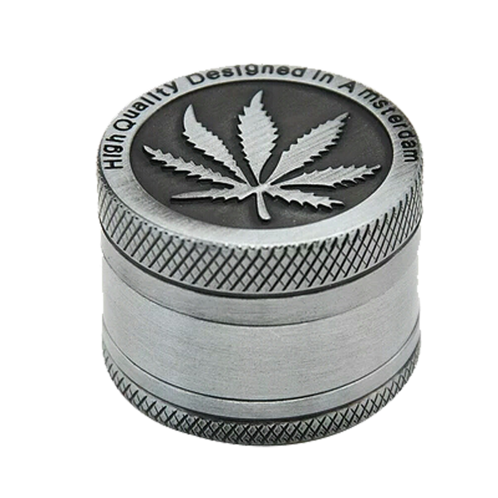 RISING STAR MINT : Ultra Mini Three Piece Metal Silver Cannabis Leaf ...