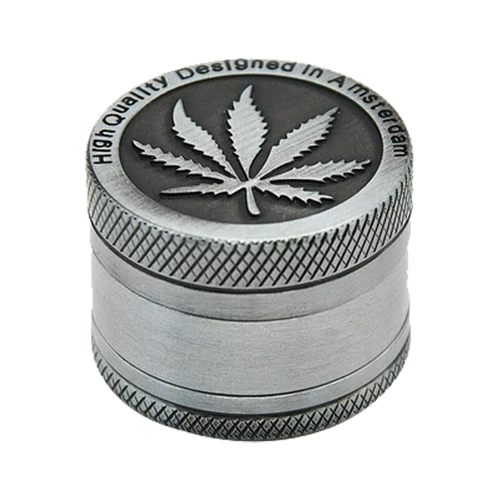 RISING STAR MINT : Ultra Mini Three Piece Metal Silver Cannabis Leaf ...