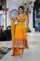 Pakistani Designer Dip Dyed Amber Orange Red Chiff