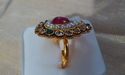 Indian Green Maroon Gold Bridal Zarqonia Ring Cove