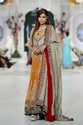 Pakistan Designer Chiffon Cadmium Orange Silver Em