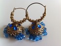 Antiq Beaded Zarqonia Blue Ferozi Stones Jumka Ear