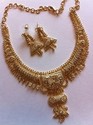 Indian 14ct Gold Platted Necklace Set Jewel Earrin