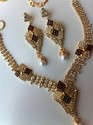 Indian Gold Plated Necklace Earrings Zarqonia Long