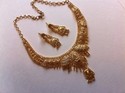 Indian 14ct Gold Platted Jewellery Set Ovel Style 