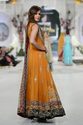 Pakistan Designer Chiffon Cadmium Orange Silver Em