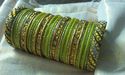 Indian Glass Lakh Bangle Set Lime Green Party Brac