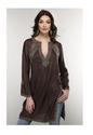 In Love Trendy Embroidery Black Long Tunic Multi-C