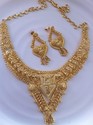 Indian 14ct Gold Platted Necklace Set Earrings Hea