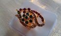 Indian Green Red Gold Stone Bridal Zarqonia Ring C