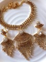 Indian Gold Plated Necklace Earrings Set Zarqonia 