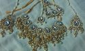 Indian Gold Platted Necklace Set Earrings White St