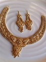 Indian 14ct Gold Platted Necklace Set Earrings Art