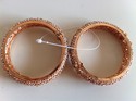 14K Gold Plated Small Pearls Zarqonia Cuff Bangle 