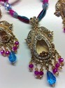 Indian 14ct Gold Plated Trendy Purple Necklace Ear