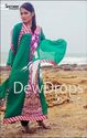 Pakistan Designer Dewdrops Green Chiffon Purple Ve