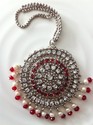 Silver Platted Cubic Zarqonia Stones Pearl Red Mat