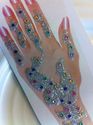 Glitter Full Hand Silver Color Beads Henna Tattoos