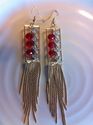 Indian Gold Platted Earrings Red Rhinestonr Christ