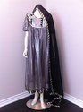 Pakistani Gray Silk Shimmering Long Outfit Black S