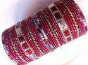 Indian Glass Lakh Bangle Set Maroon Salwar Bracele