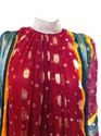 Indian Chiffon Banarasi Maroon Green Flair Long Ou