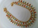 Pakistan Gold Plated Multi Stone Zanjeer Anklet Pa