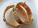 Indian Cuff Gold Platted Bangle Set Red Green New 
