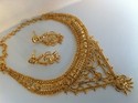 Indian 14ct Gold Platted Necklace Set Earrings Art