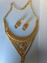 Indian 14ct Gold Platted Necklace Set Earrings Squ