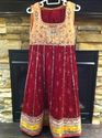 Pakistan Maroon Peach Georgette Beads Stone Outfit