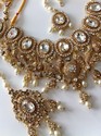 Indian 14k Gold Plated Bridal Necklace Earrings Ti