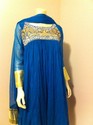 Pakistan Designer Dark Blue Chiffon Front Back Han