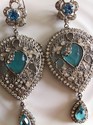 Antique Silver Fashion Earring Long Art Cubic Zarq