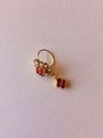 9ct Indian Nath Nose Rings Long Red Piercing Cubic
