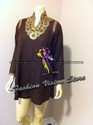 Pakistan Designer Cotton Dark Brown Top Blue Stone