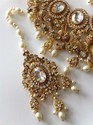 Indian 14k Gold Plated Bridal Necklace Earrings Ti